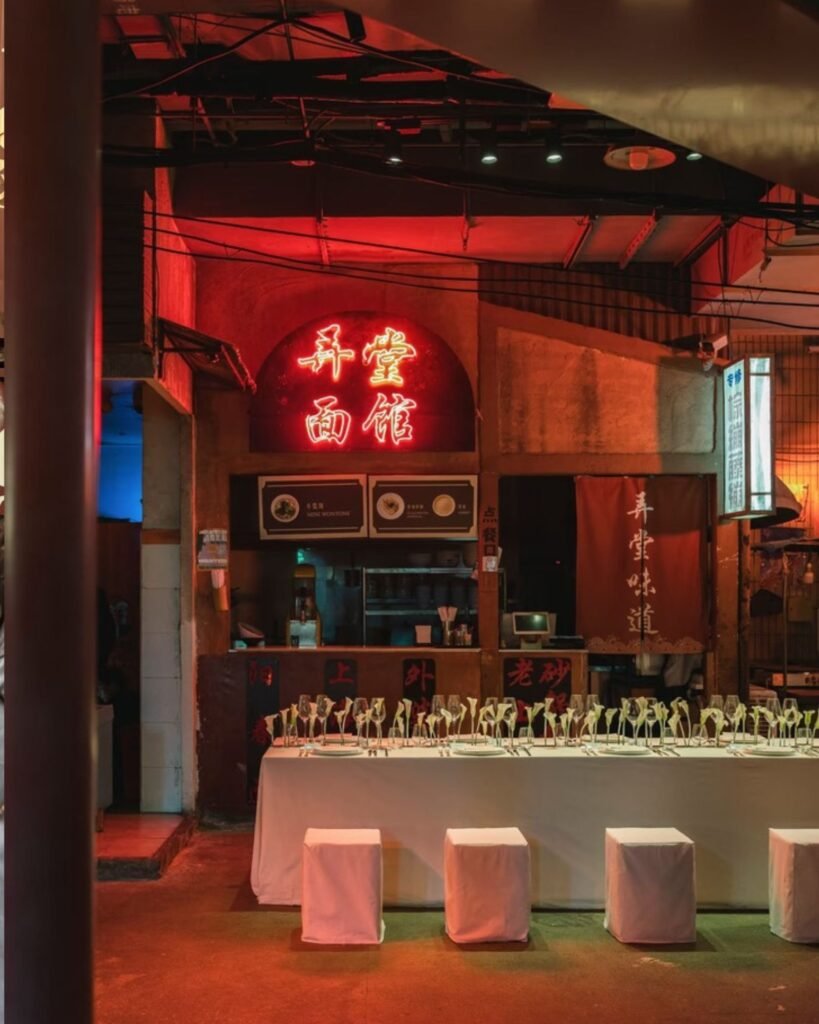 Maison Margiela FW26: post-show dinner in a rebuilt Shanghai alley